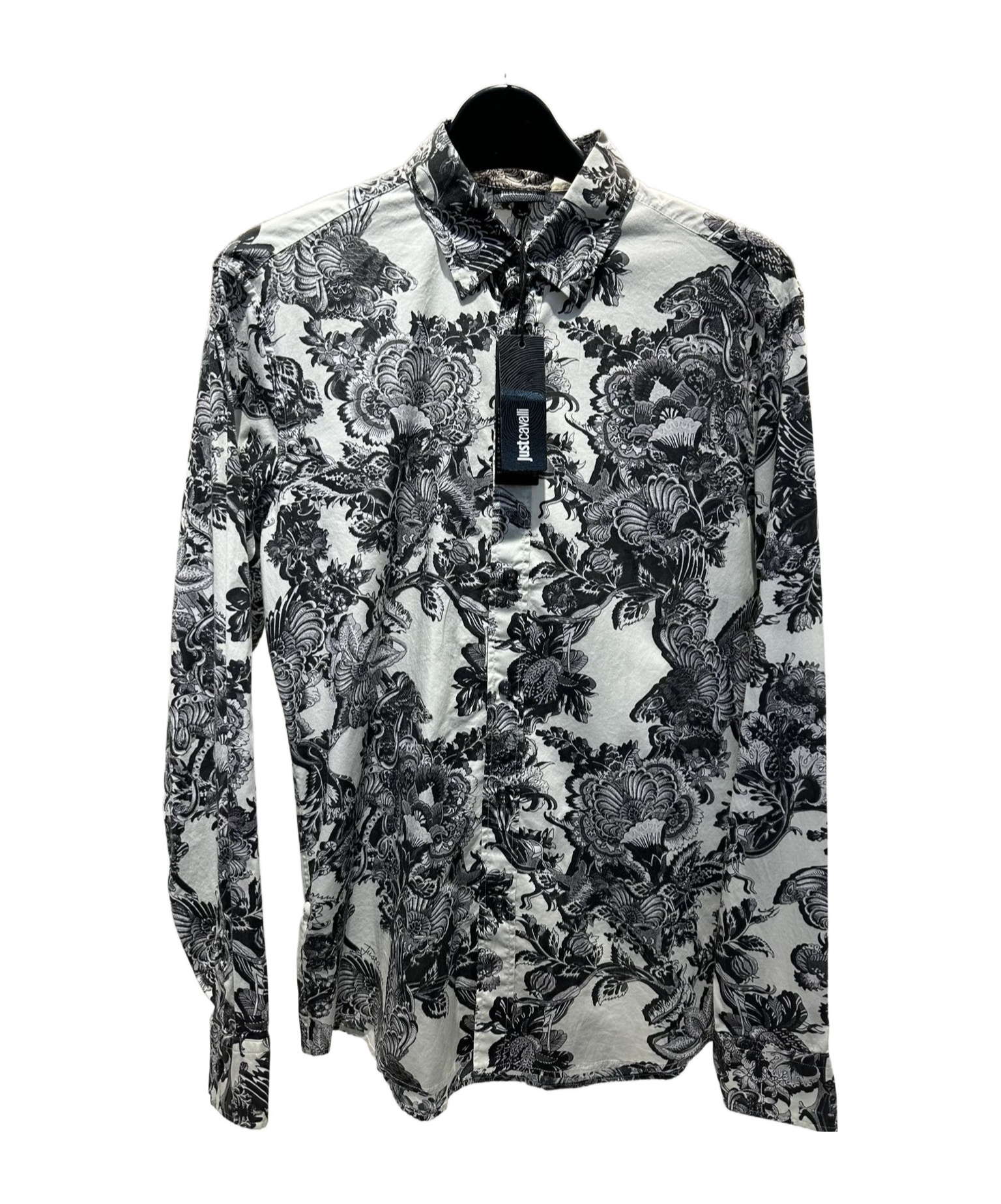 Just Cavalli Pattern Printed Long-sleeved Shirt In Black