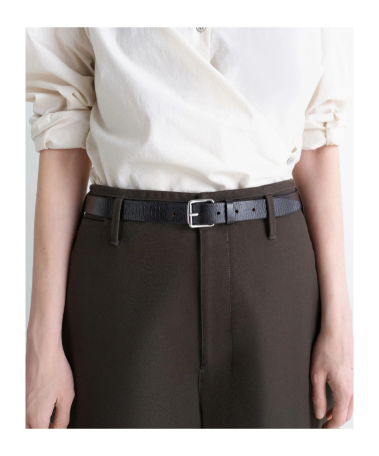 Lemaire Embossed Track Pattern Belt In Black