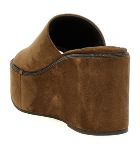 Brunello Cucinelli Brown Monile Wedges In Brown