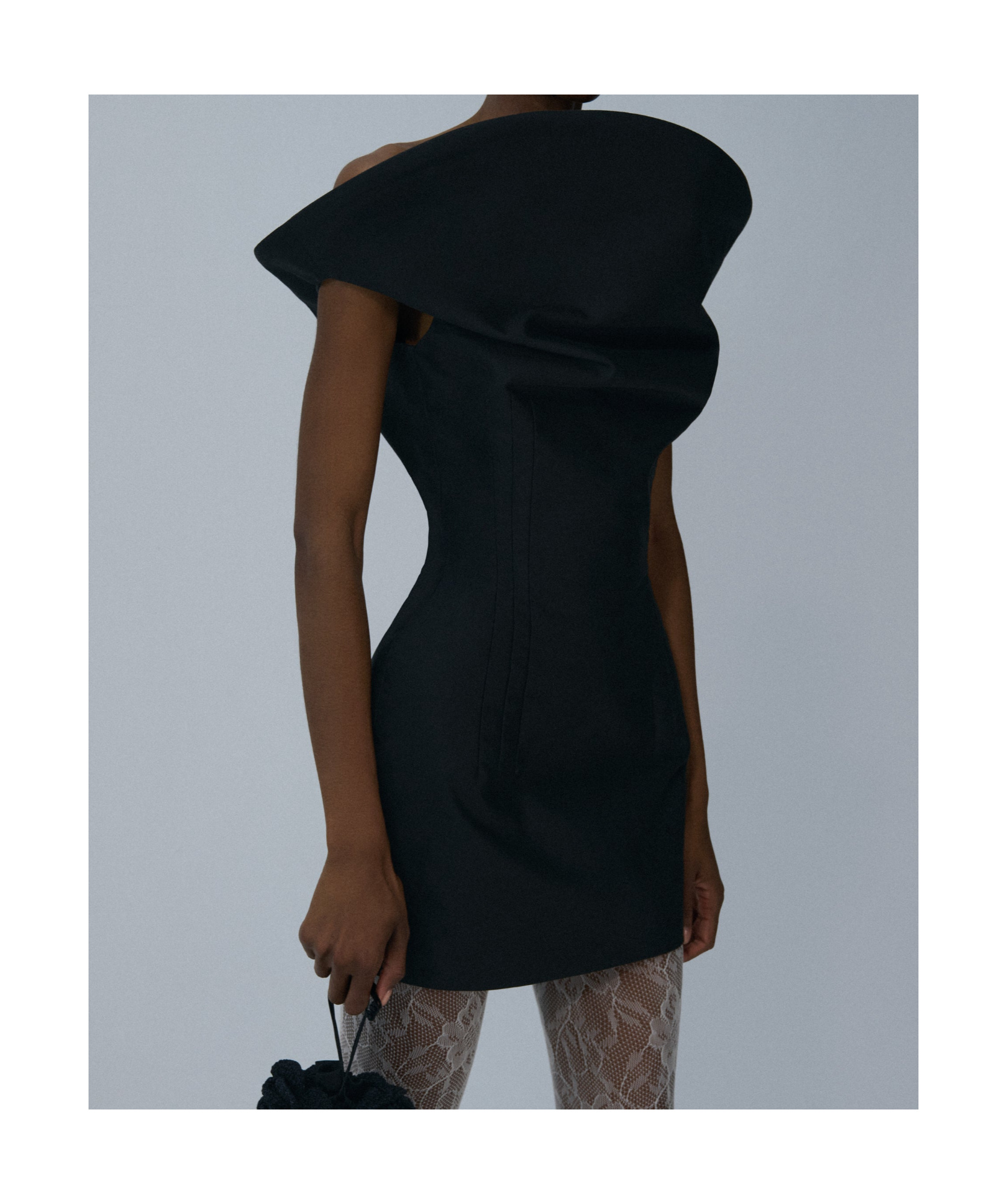 Magda Butrym One Shoulder Fitted Sleeveless Dress In Black