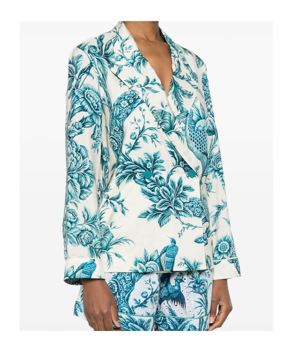 F.r.s For Restless Sleepers Printed Silk Shirt In Blue