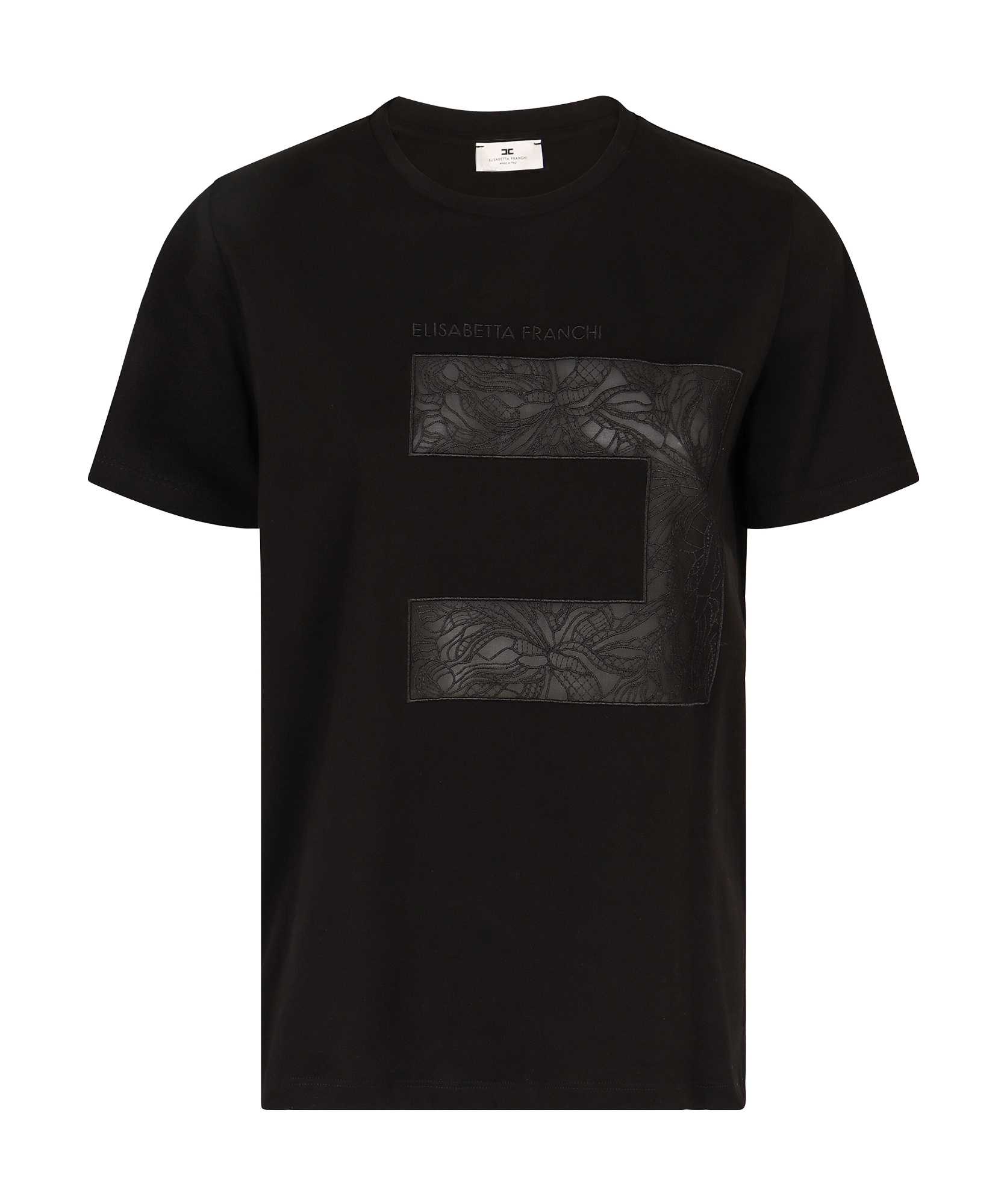 Elisabetta Franchi Crew-neck T-shirt In Black