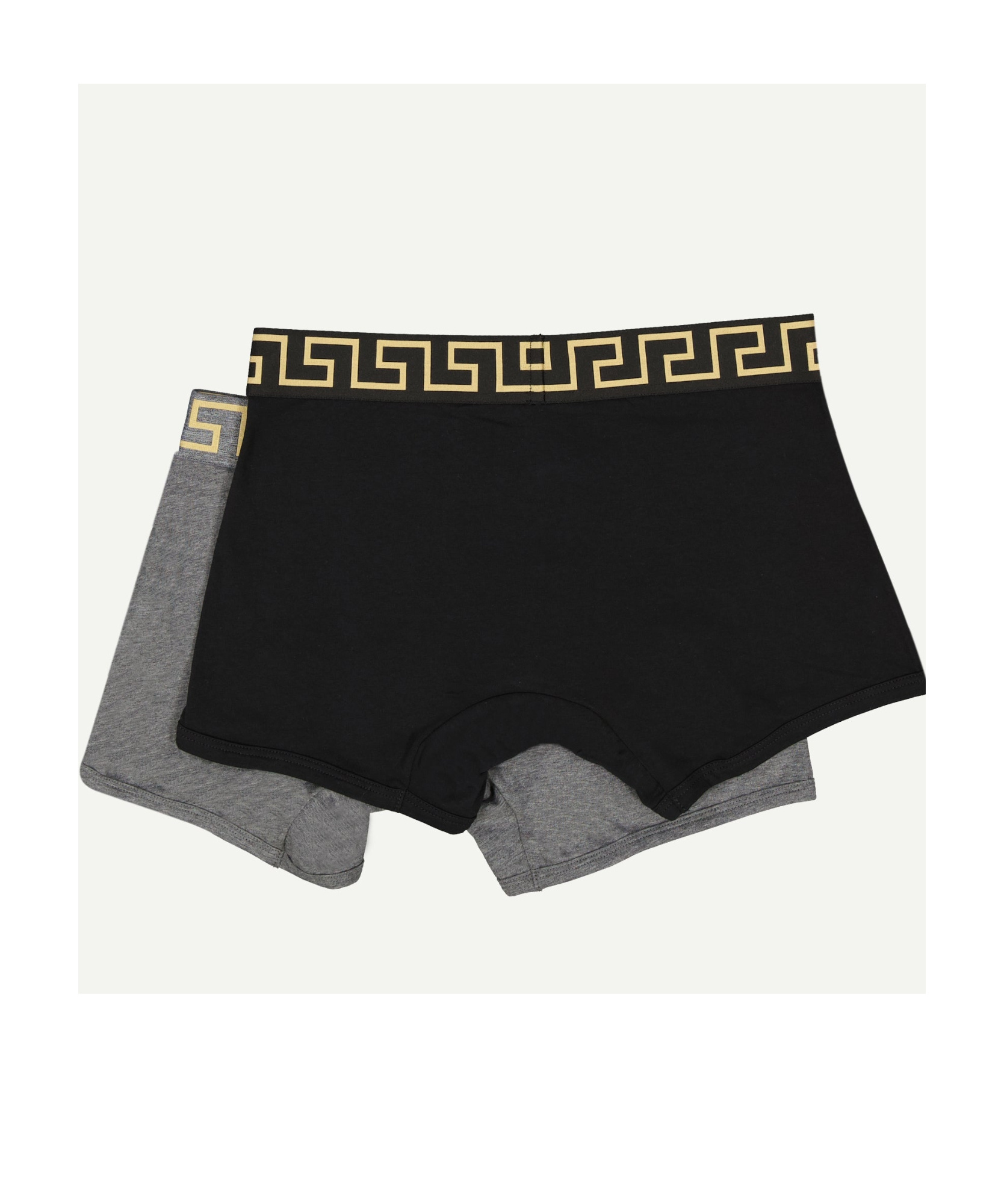 Versace Logo Waistband Stretch Hosiery Greek Key In Gray