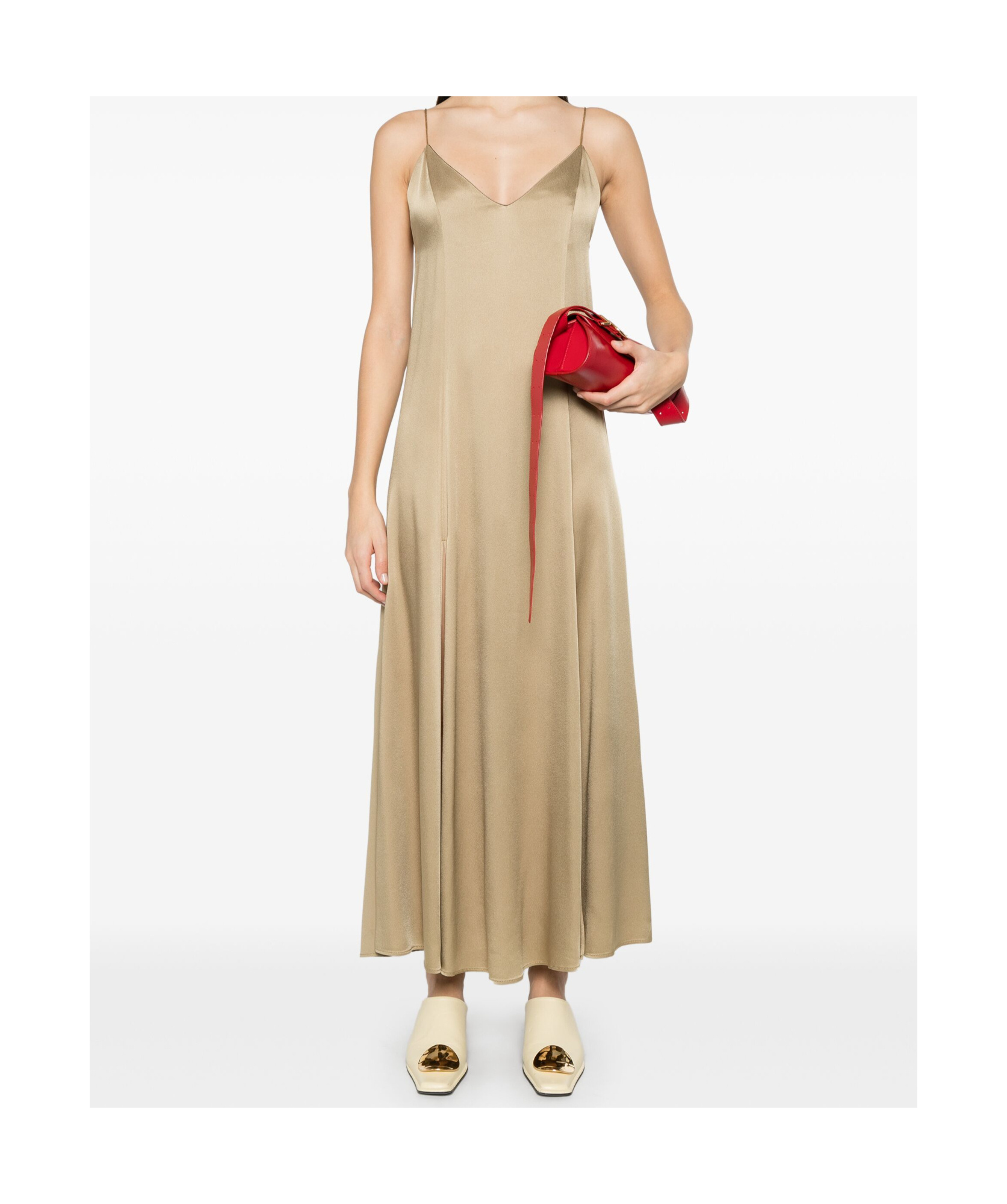 Shop Forte Forte Shift Maxi Dress In Nude