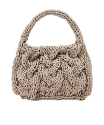 Jw Anderson Small Cable-knit Tote Bag In Nude