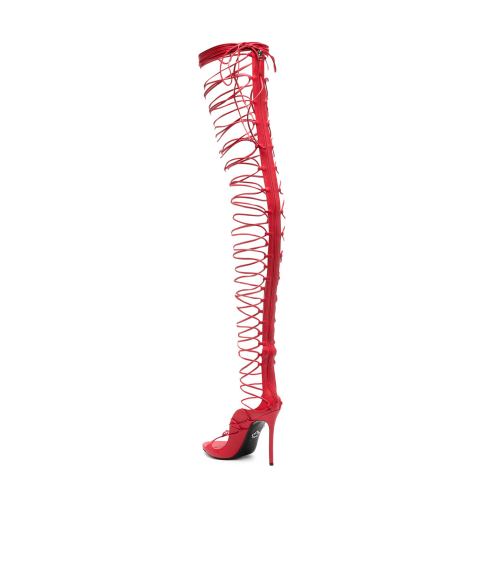 Dsquared2 Lace-up Stiletto Sandals In Red