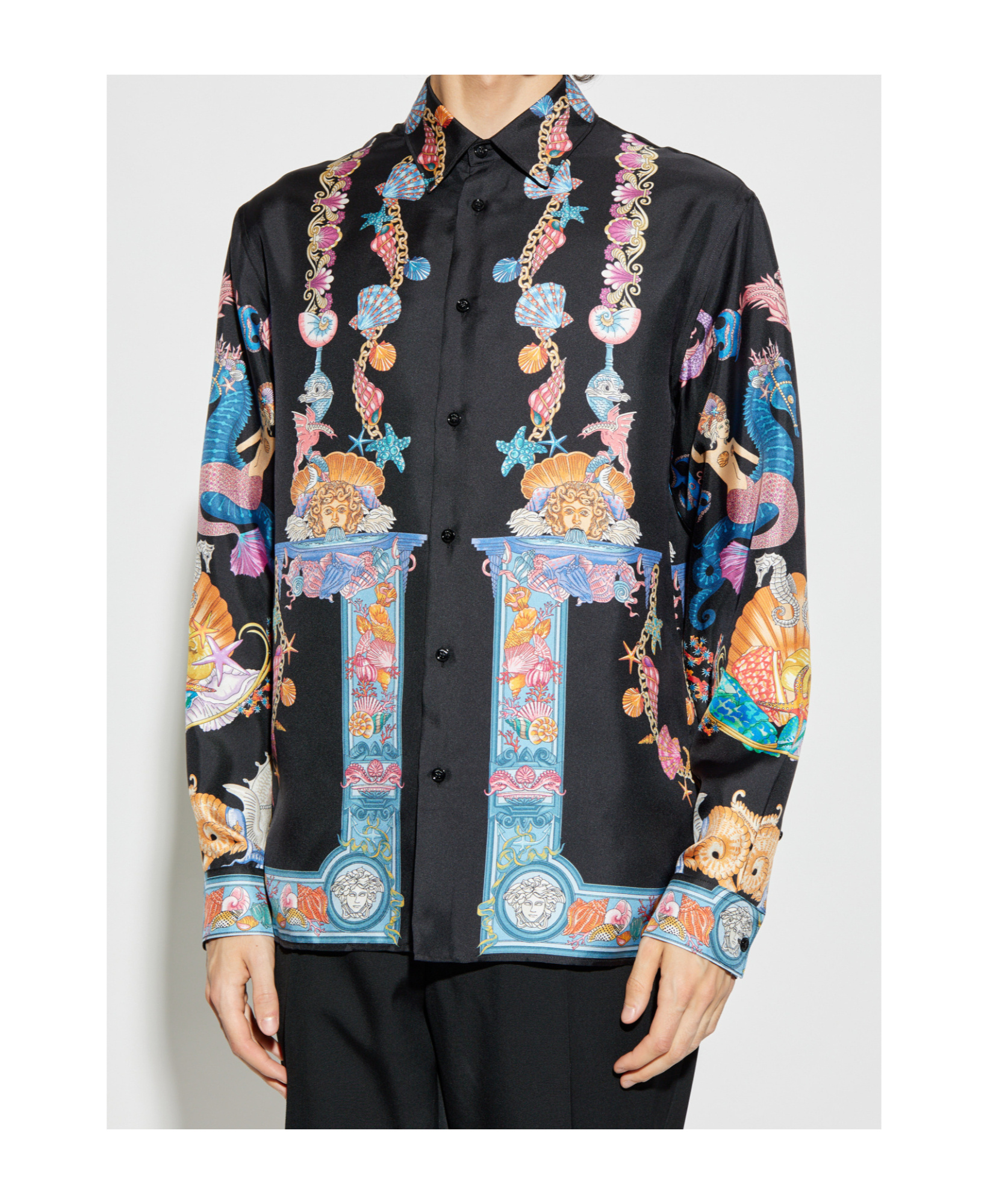 Versace Printed Silk-twill Shirt