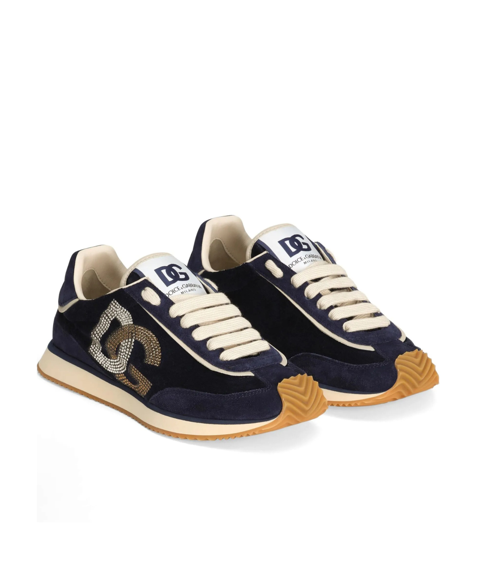 Dolce & Gabbana Mixed-material Dg Cushion Sneakers In Black