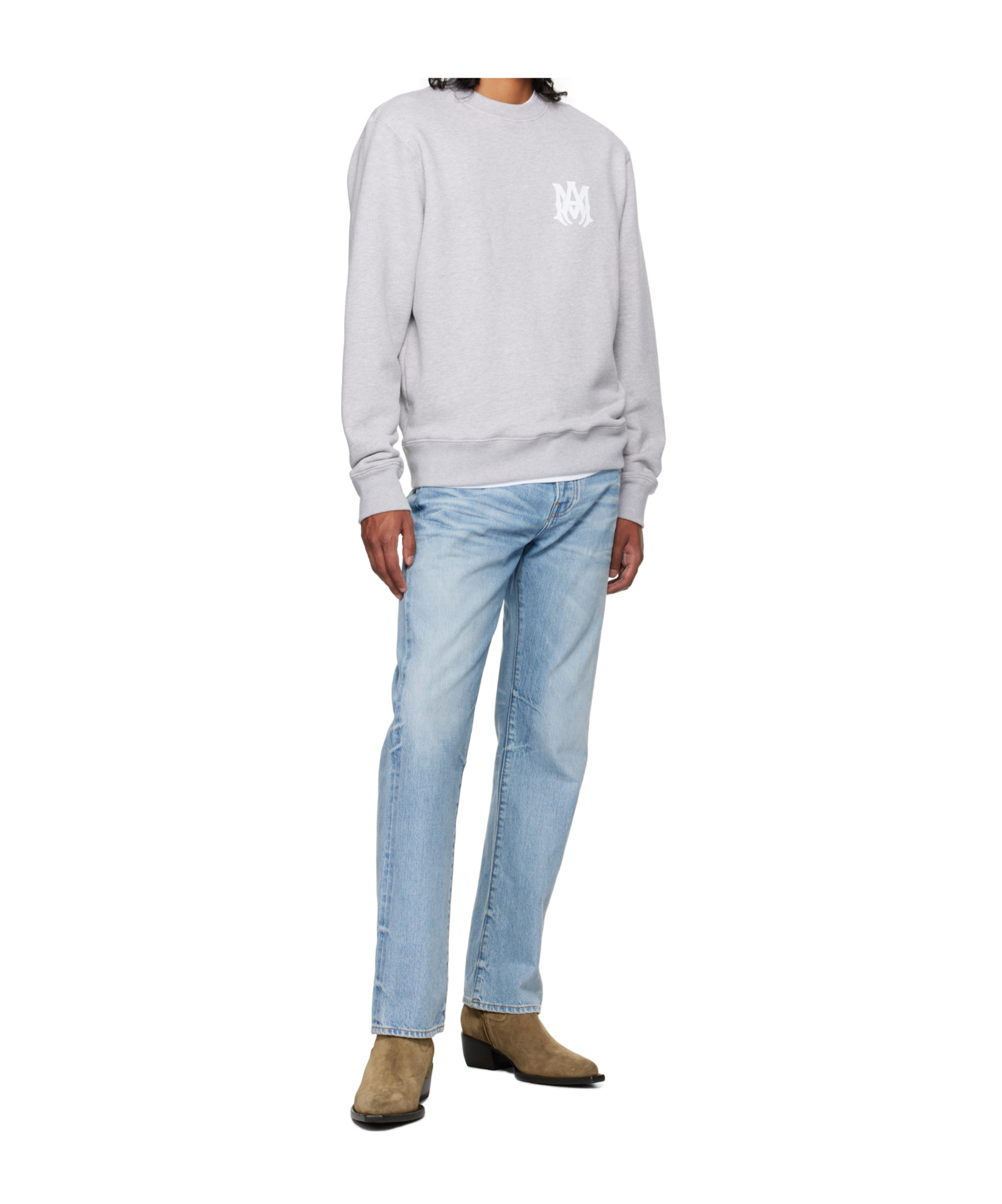 Shop Amiri Long-sleeved Sweater In White