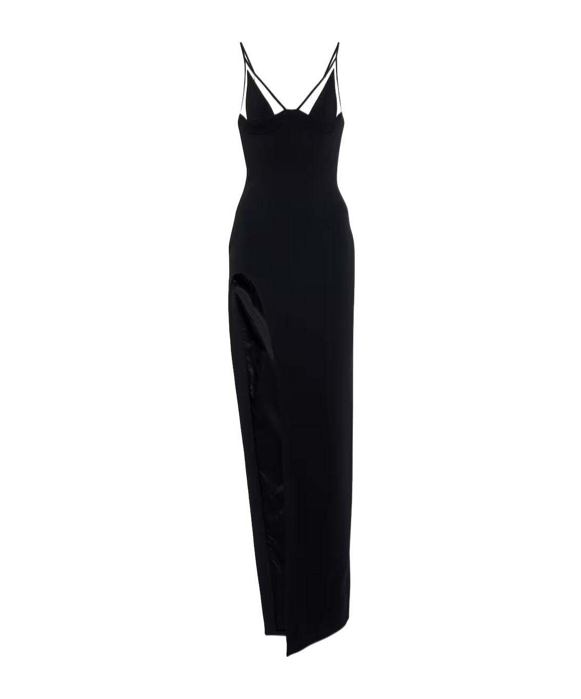 David Koma Mesh-paneled Gown In Black