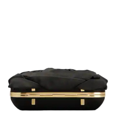 Roger Vivier Vivier Rose Pouch In Raso In Black