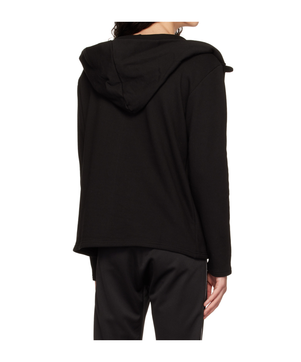 Open Yy Layered Hoodie In Black