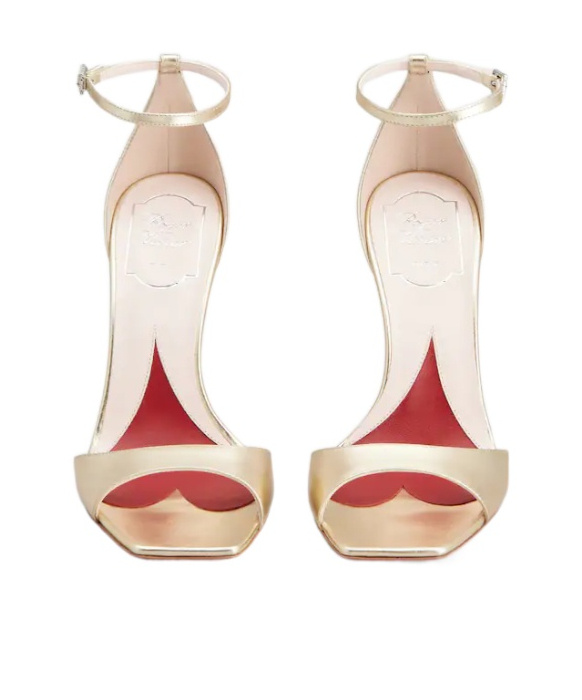 Roger Vivier Jewel-decorated High-heeled Sandals In Nude