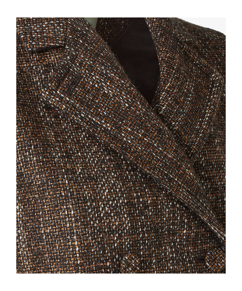 Fendi Rust Wool And Alpaca Jacket Jackets Brown In Brown