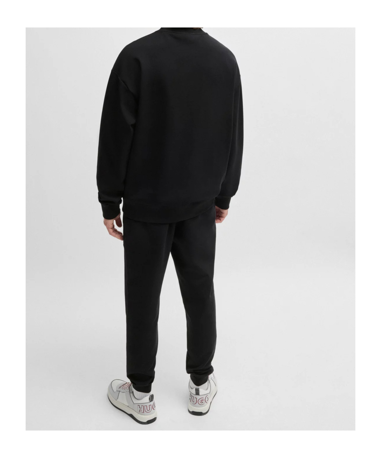 HUGO BOSS LOGO-PATCH STRETCH-COTTON HOODIE