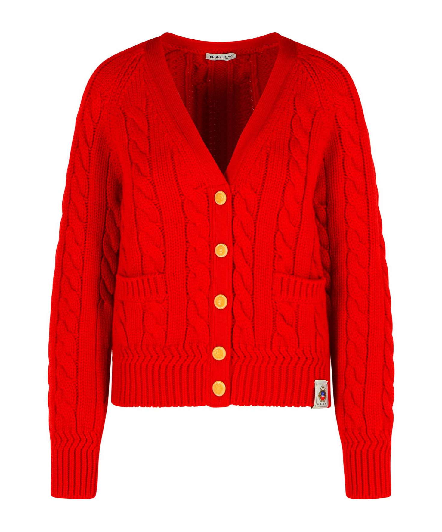 Bally Extrafine Merino Wool Cardigan In Red