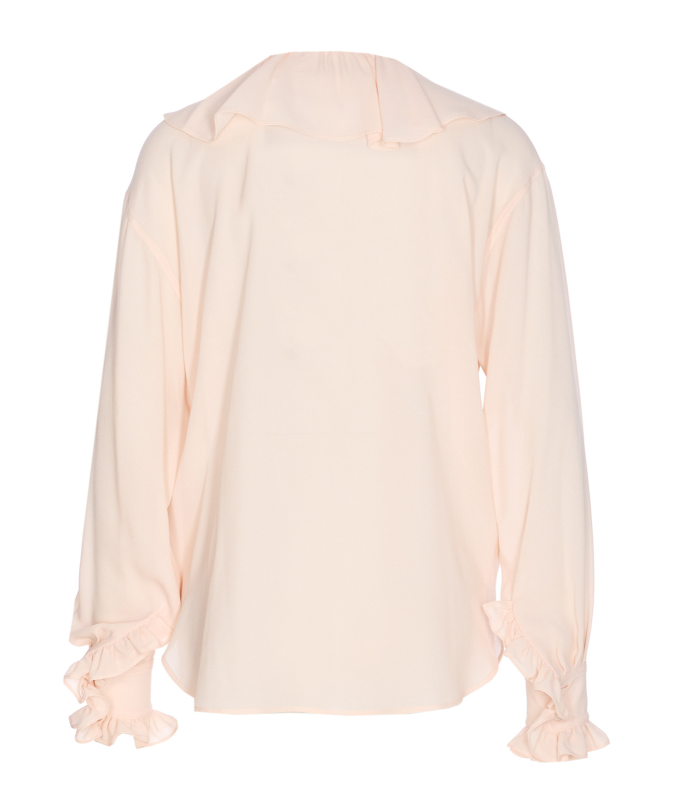 Alexander Mcqueen Ruffled Front Long Sleeves Top In Pink