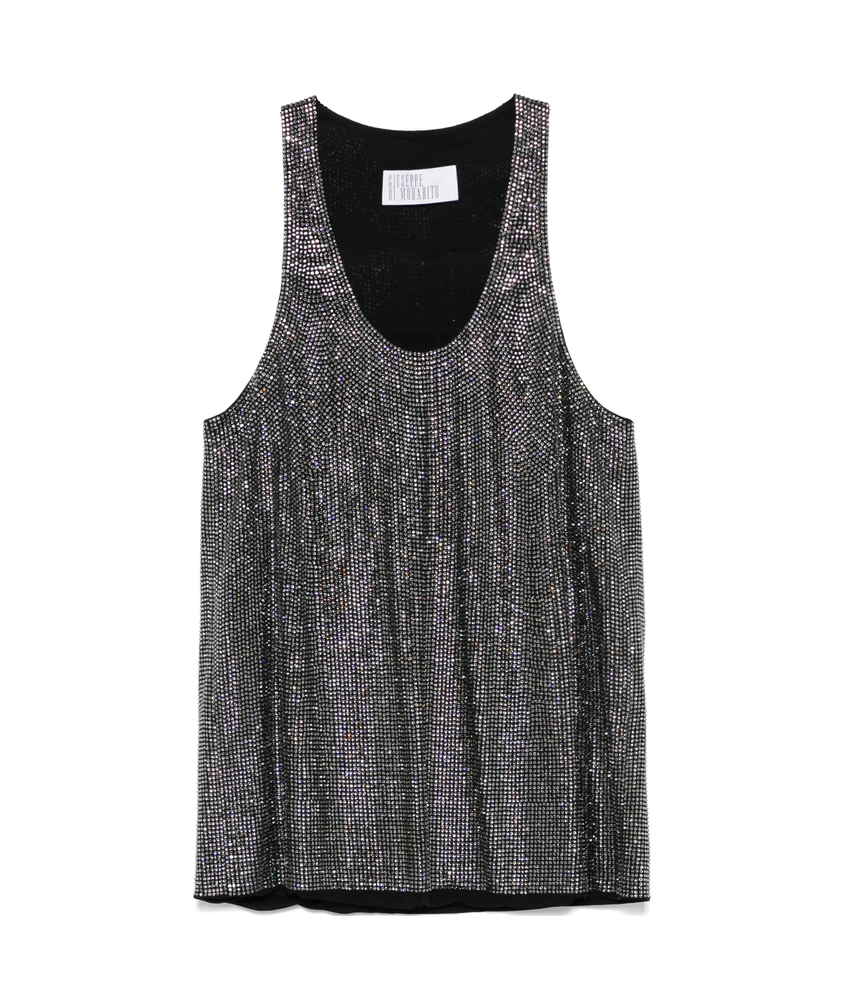 Giuseppe Di Morabito Strass-embellished Sleeveless Top With Round Neckline In Black