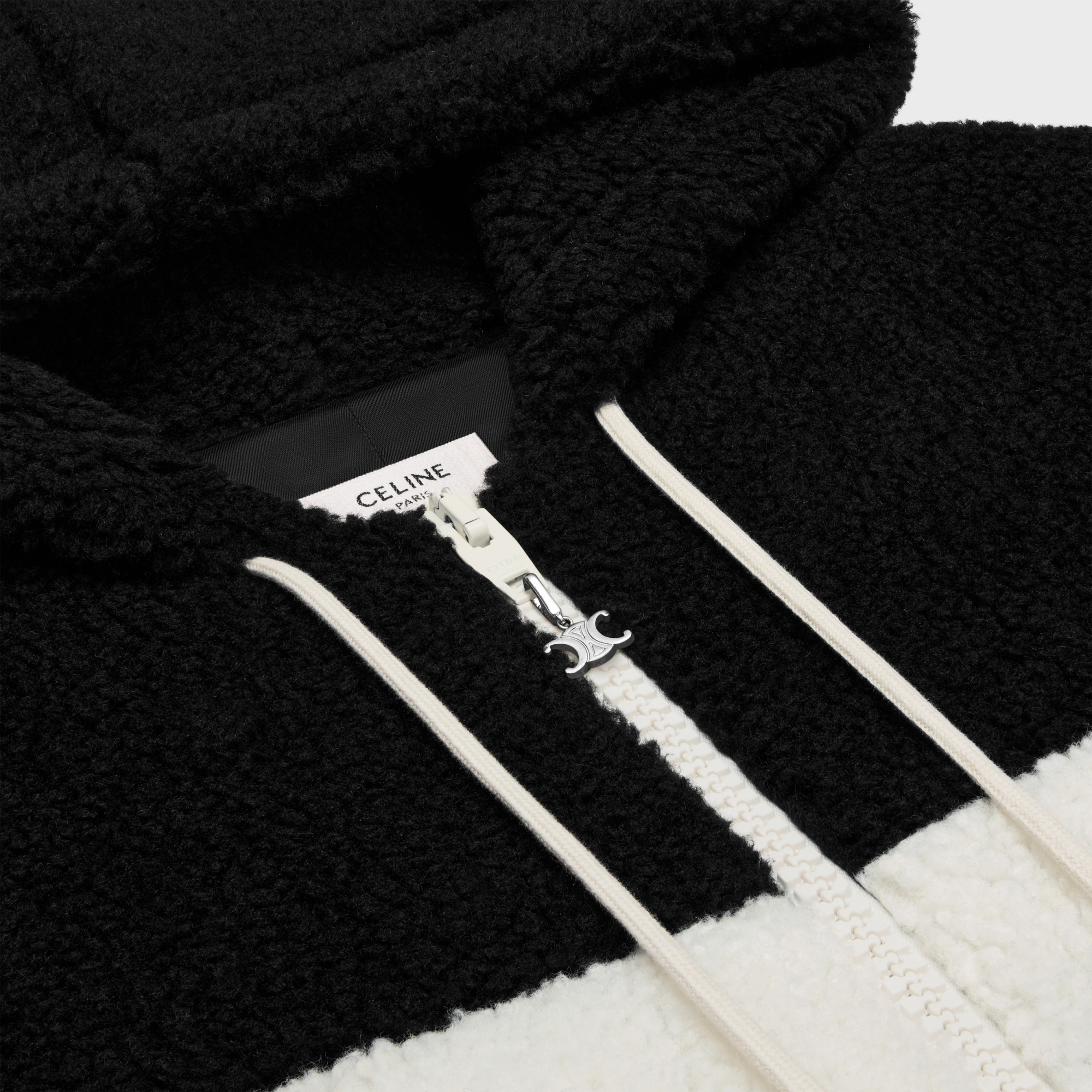 Celine Plain Jersey Hooded Jacket In Black