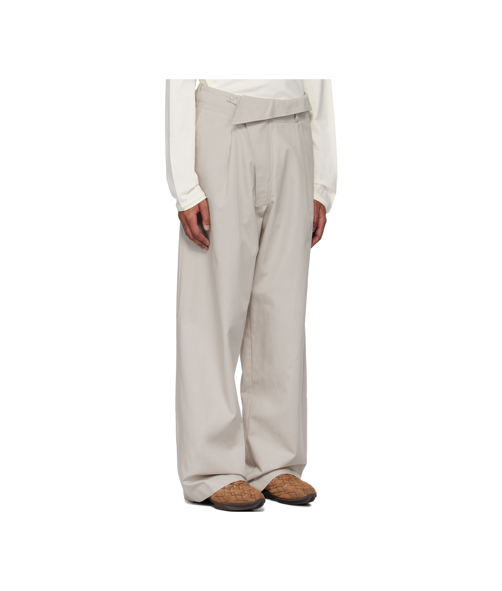 Kiko Kostadinov Off-white Navin Wide Trousers In White
