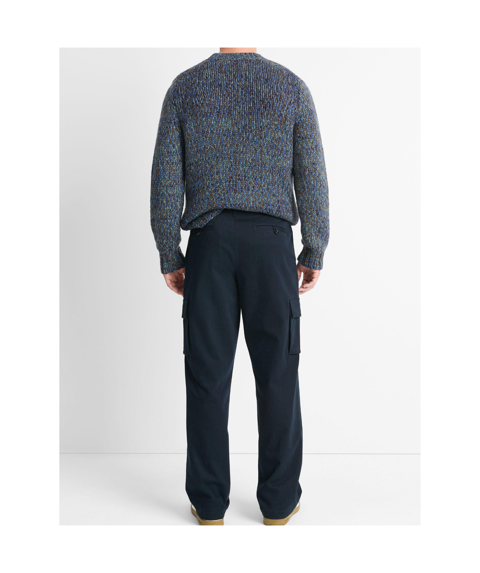 VINCE HERRINGBONE PATTERN WORK CASUAL PANTS
