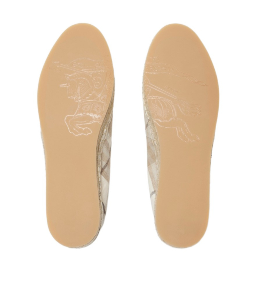 Burberry Mews Check Espadrille Flat In Nude