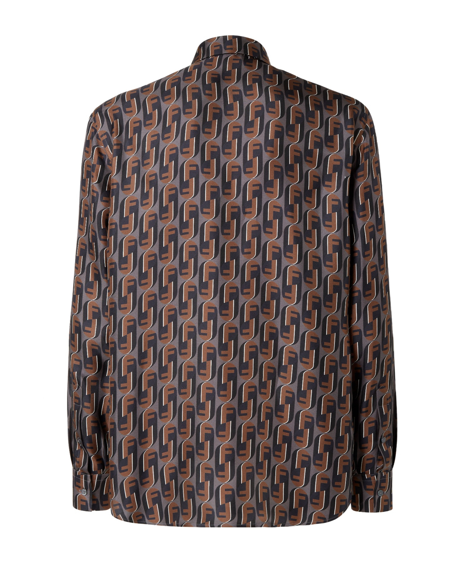 Fendi All-over Print Long Sleeves Shirt In Brown