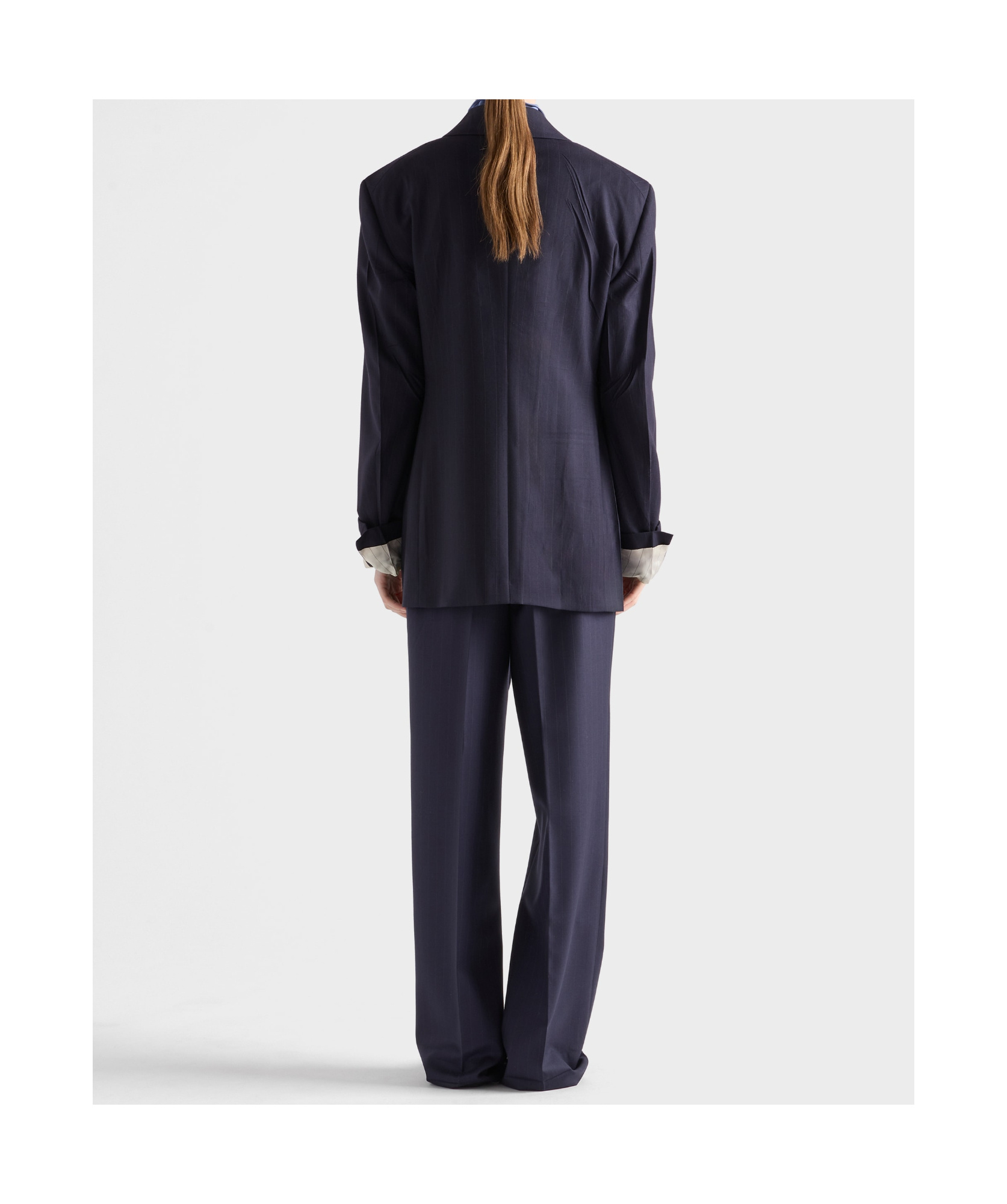 Prada Belt Loops Slacks In Navy Blue