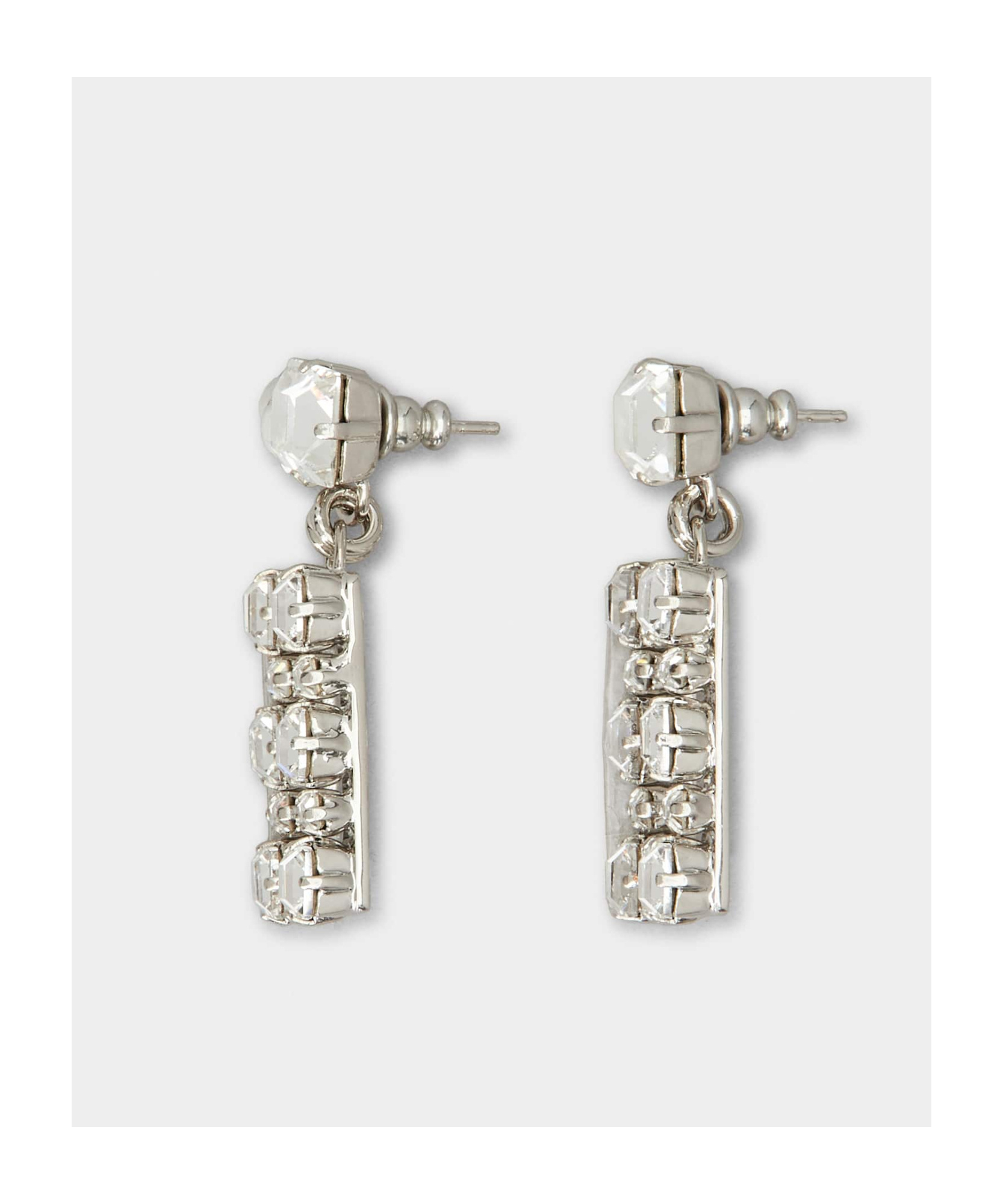 Roger Vivier Crystal Pendant Earrings In White