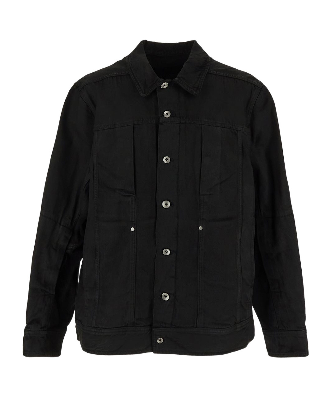Rick Owens Collared Long Sleeves Jacket With Adjustable Cuffs In Black