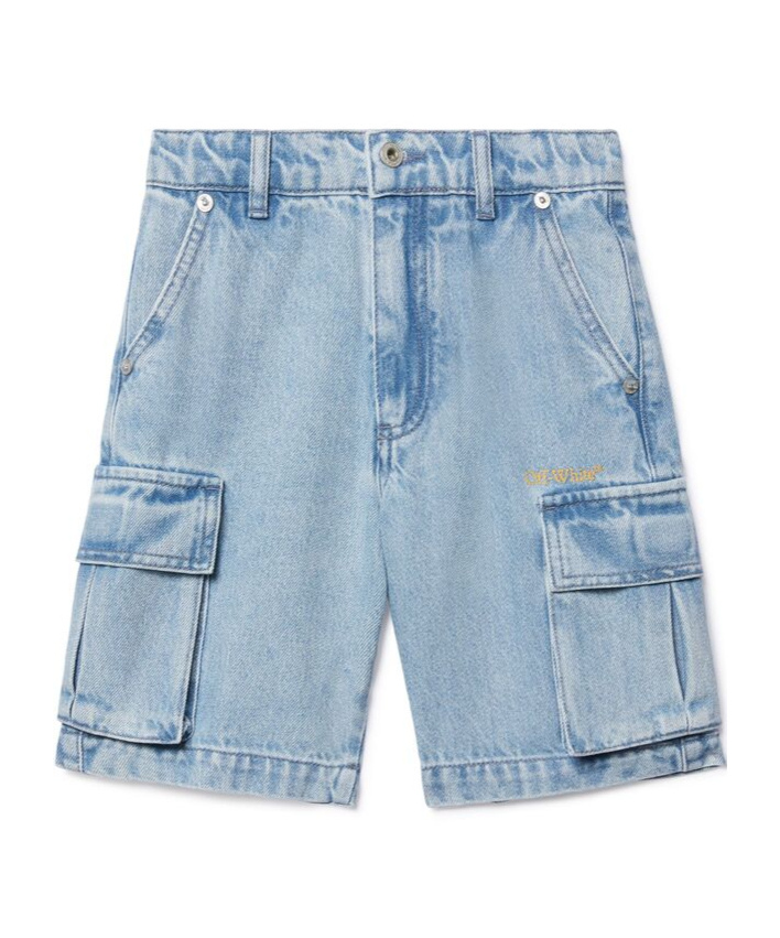 Off-white Bookish Denim Shorts In Blue