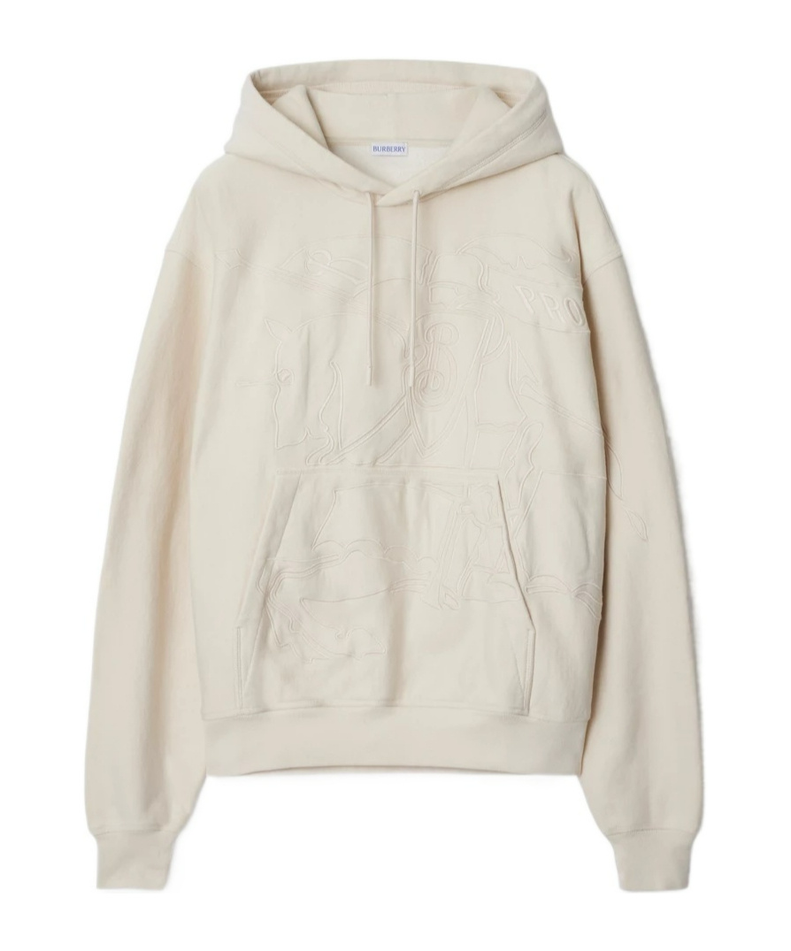 Burberry Sand Cotton Blend Sweatshirt In White