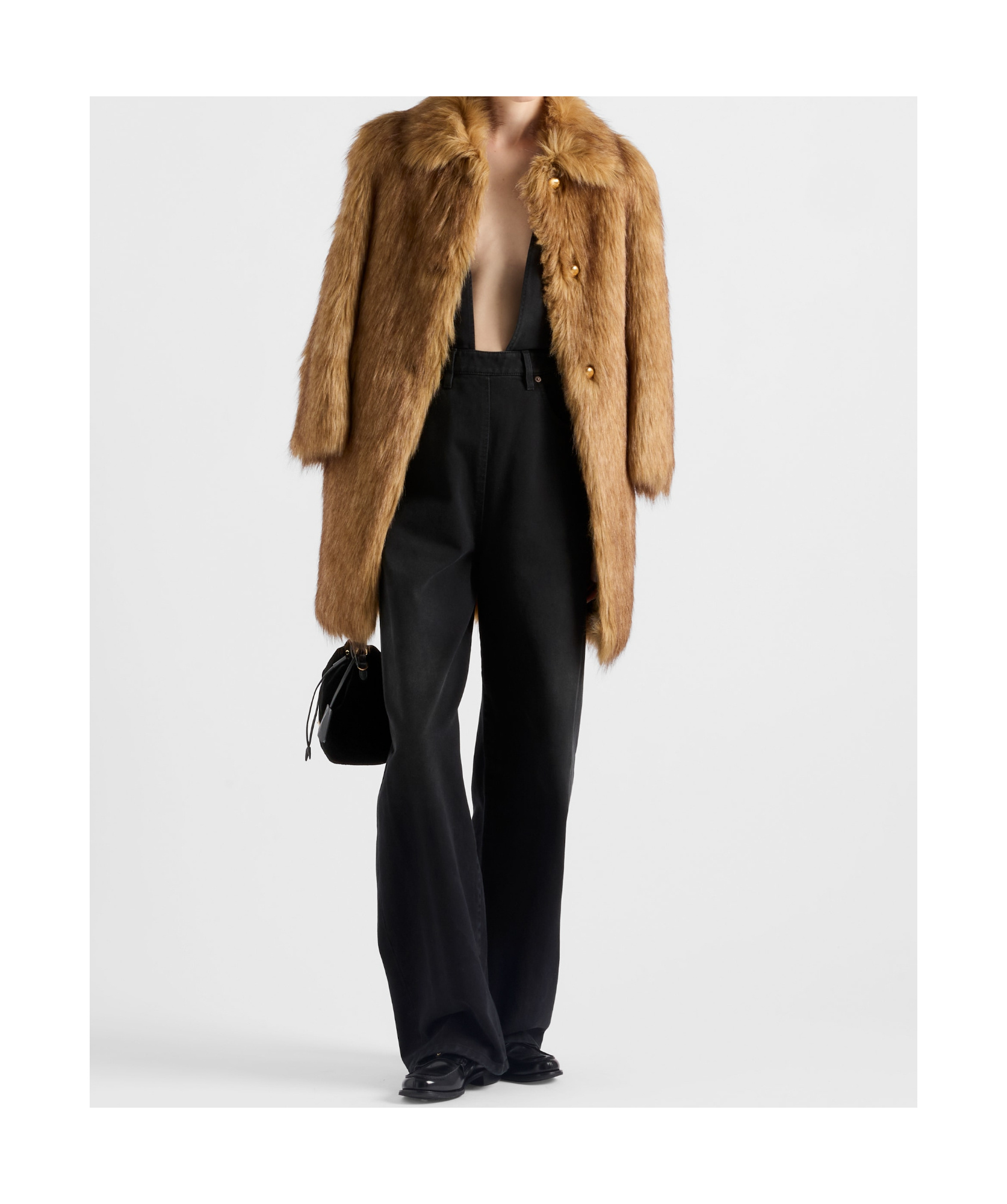Prada Long-sleeved Coat In Brown
