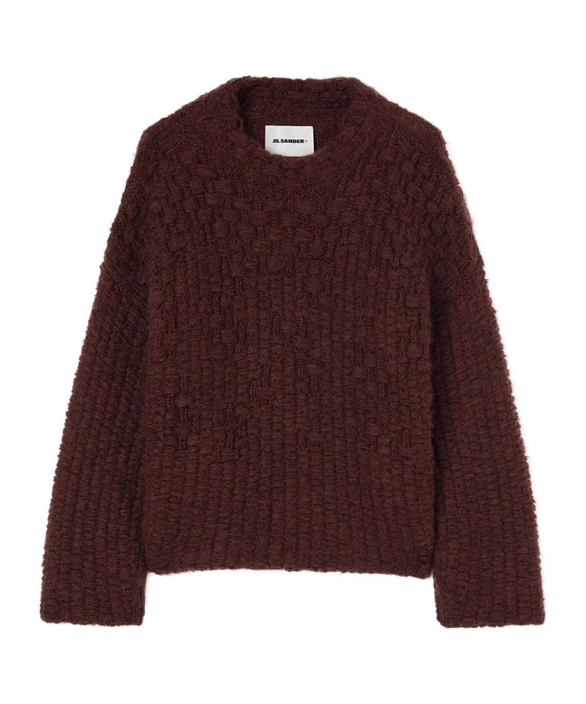 Jil Sander Chunky-knit Mock-neck Jumper In Brown