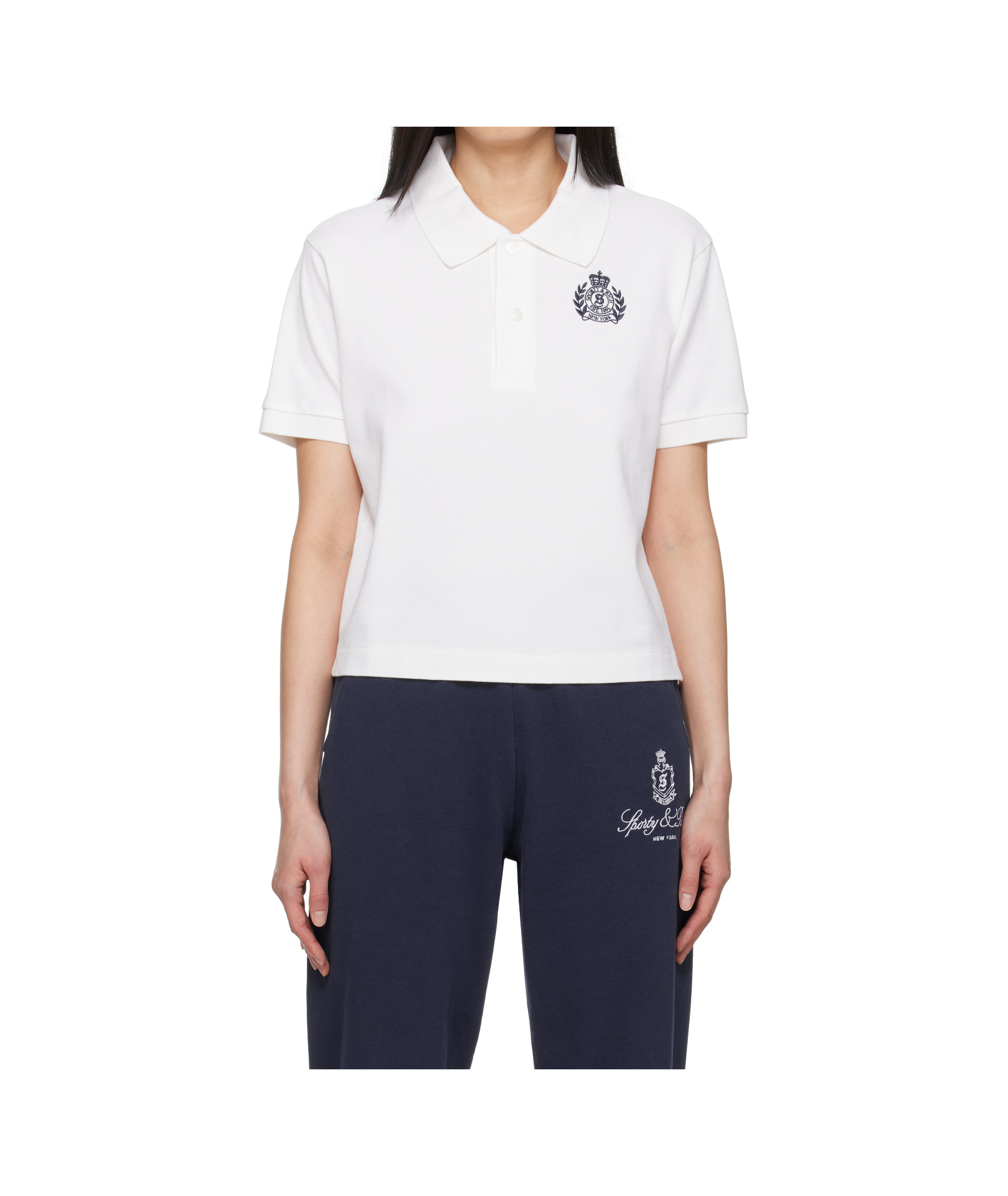 Sporty And Rich Logo Embroidered Short-sleeved Polo Shirt