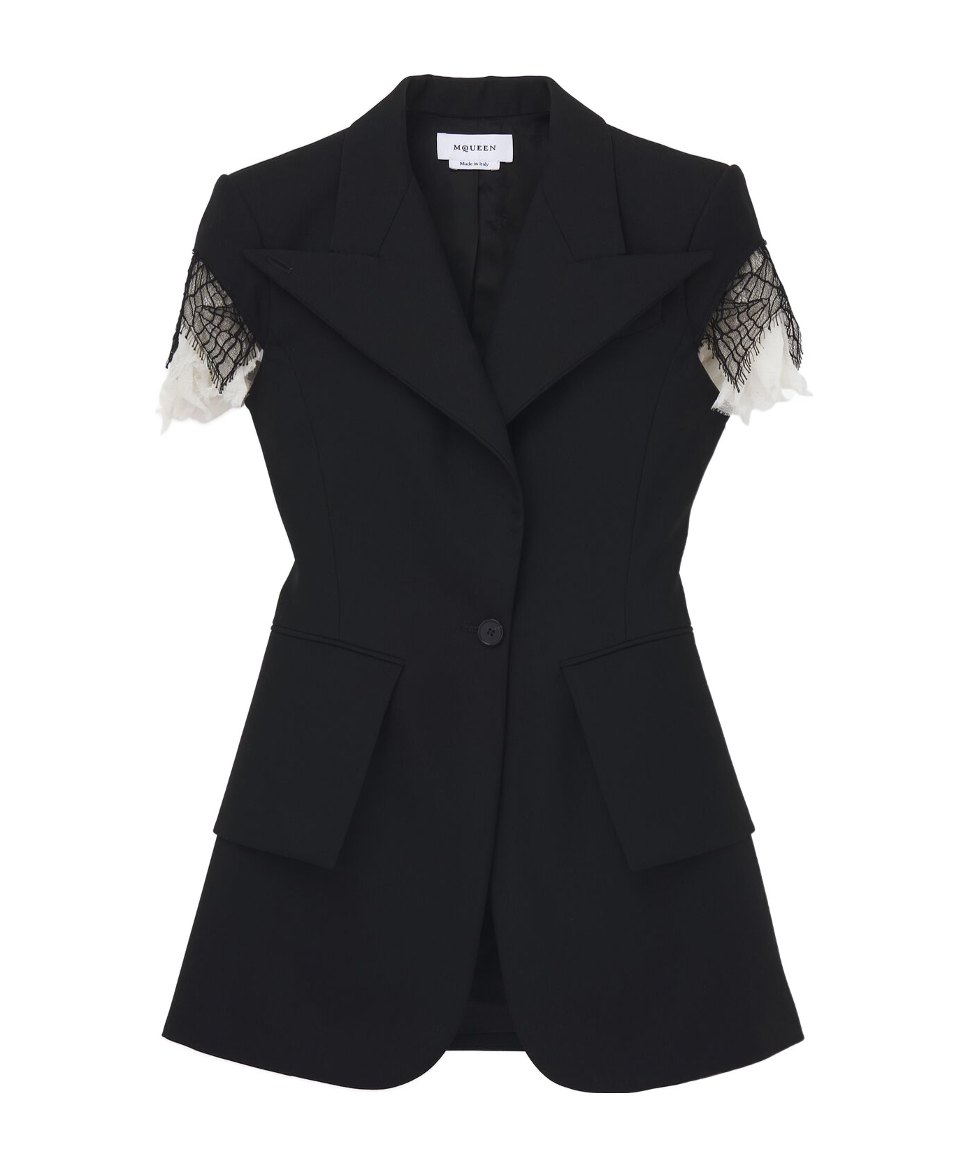 Shop Alexander Mcqueen Wool Blazer In Black