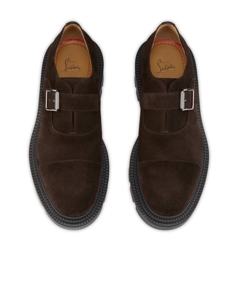 Christian Louboutin Oxford College Suede Loafers In Brown