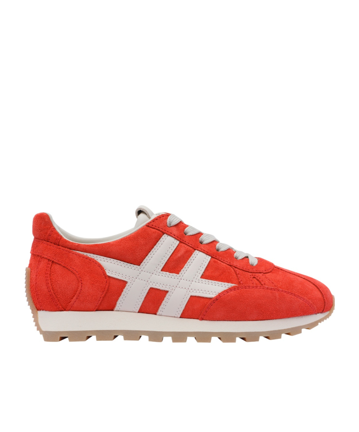 Hogan Red Suede Leather Sneakers In Red
