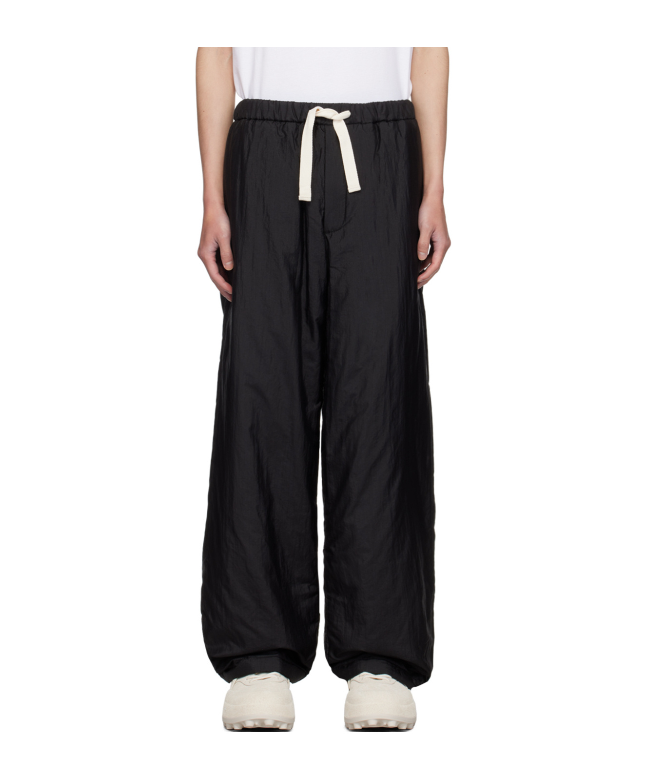 Jil Sander Drawstring Lacing Casual Pants In Black