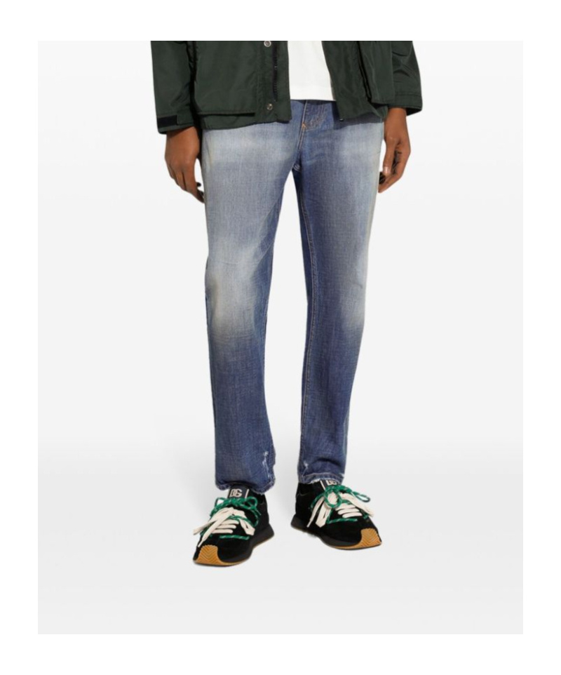 Dolce & Gabbana Slim-fit Cotton Jeans In Gray