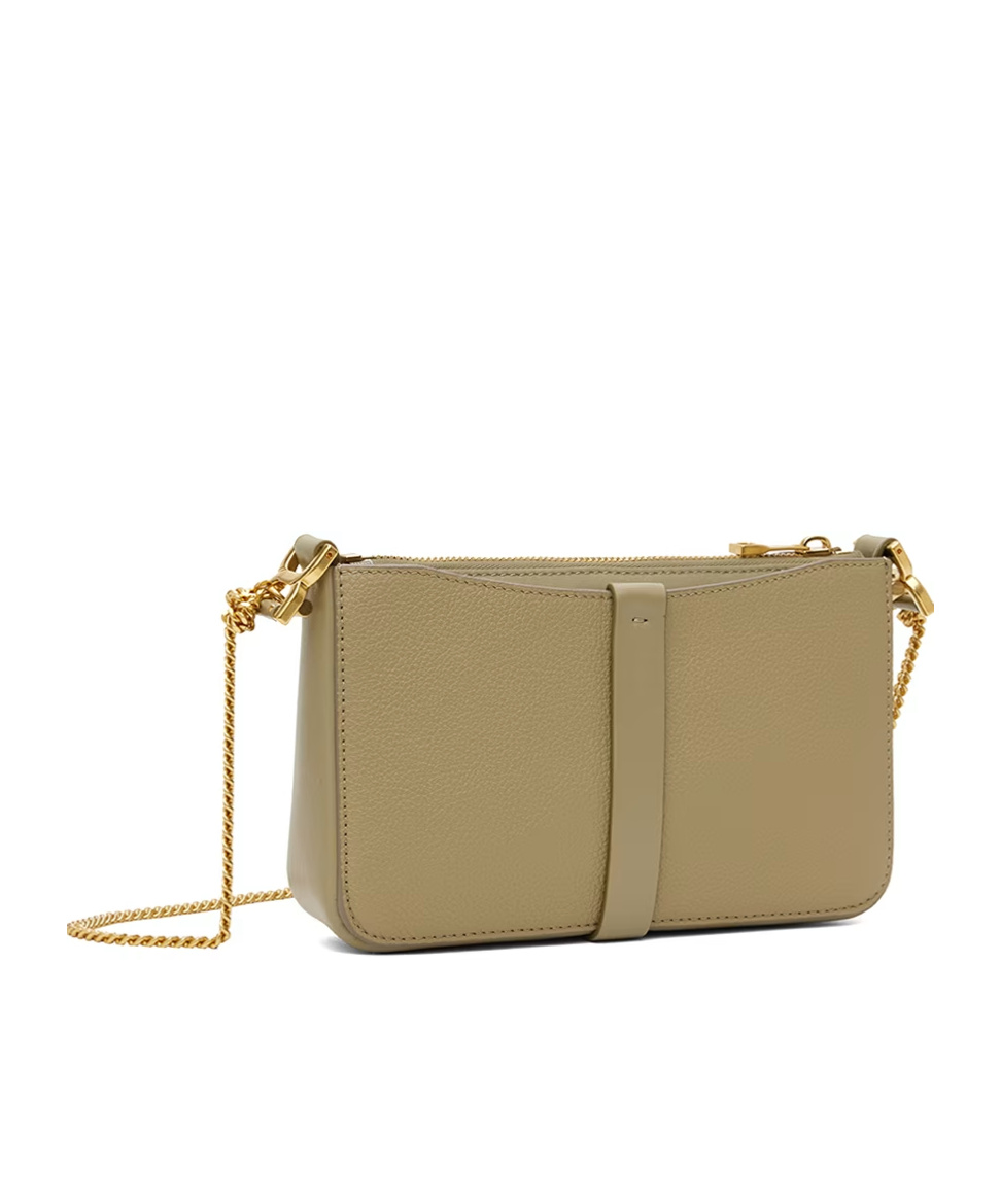 Chloé Mini Marcie Leather Shoulder Bag In Green
