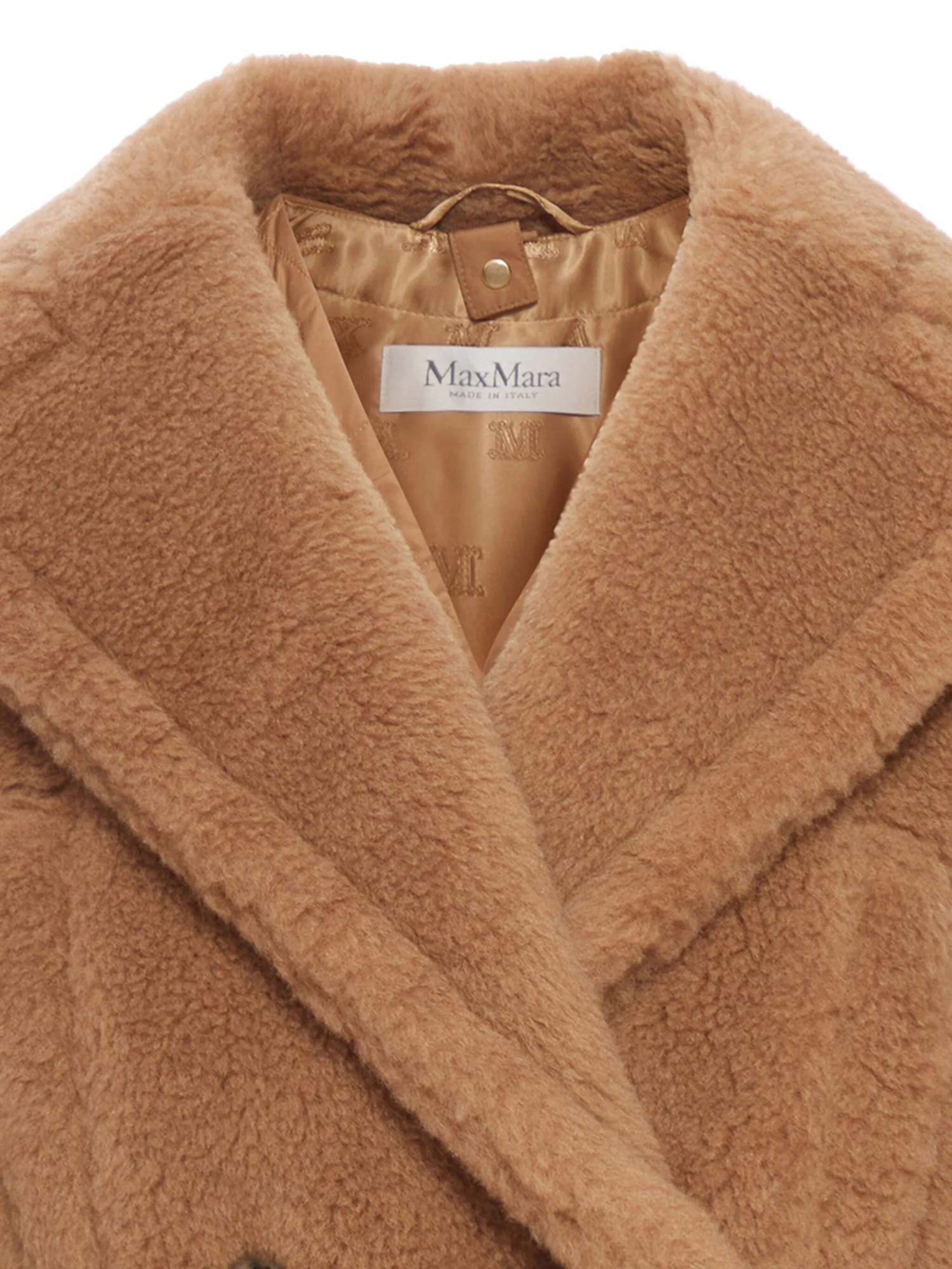 Max Mara Santos 2-in-1 Crop Vest In Teddy Fabric In Brown