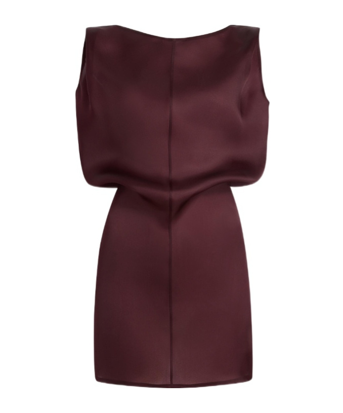 Khaite Toma Silk-organza Dress In Burgundy