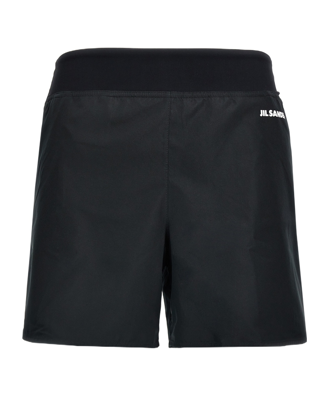Jil Sander Knee-length Elastic Waistband Lightweight Shorts In Black