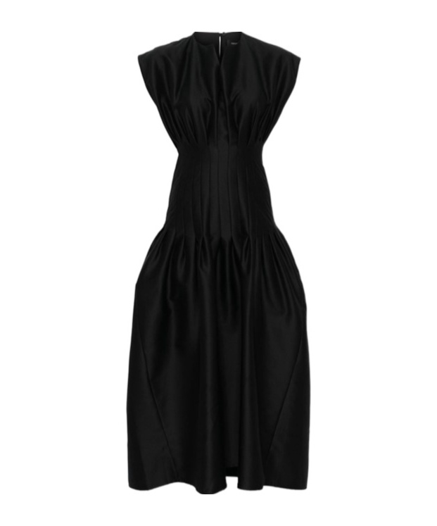 Fabiana Filippi Pleated Maxi Dress In Black