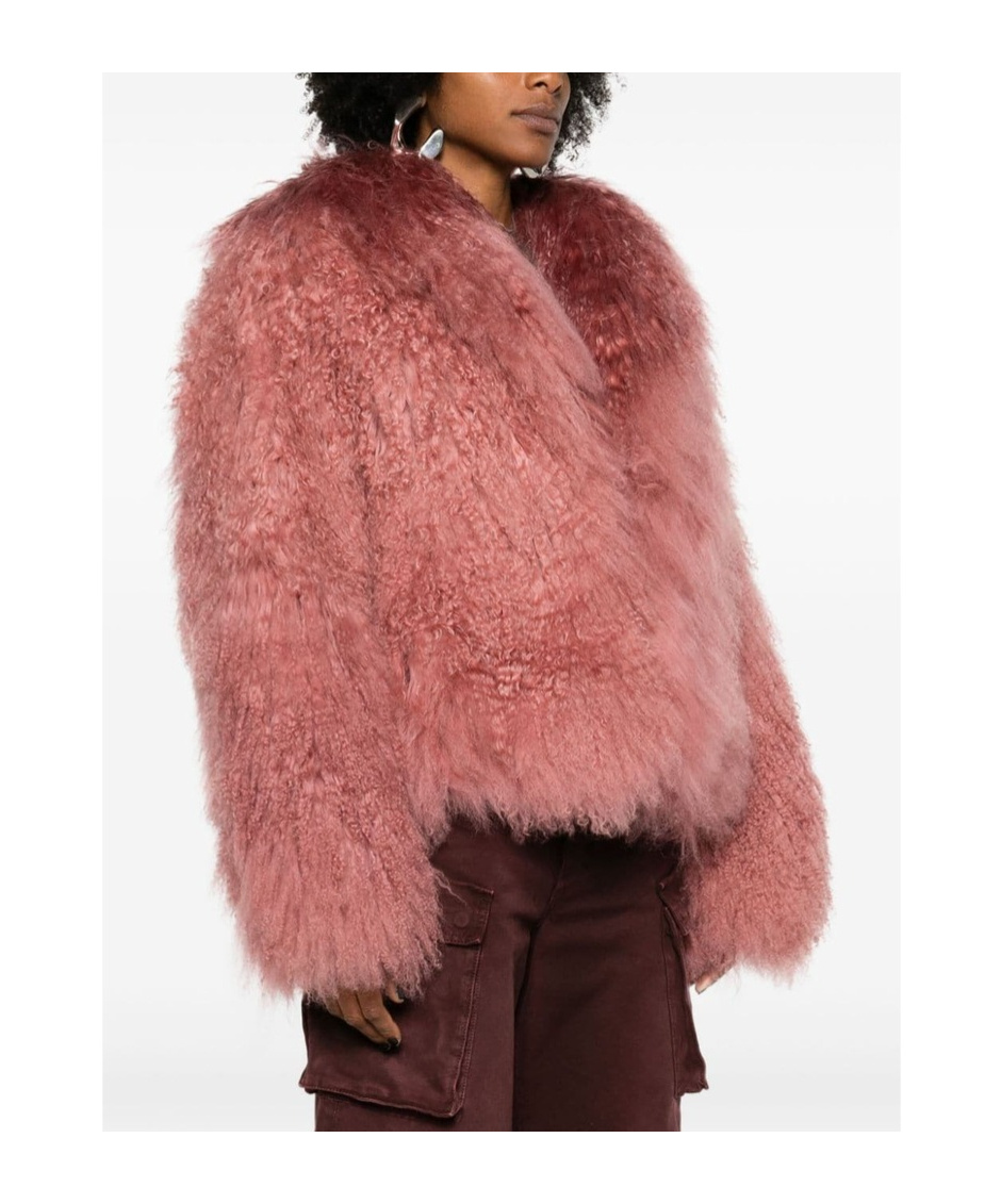 Attico Mongolia Short Coat In Pink