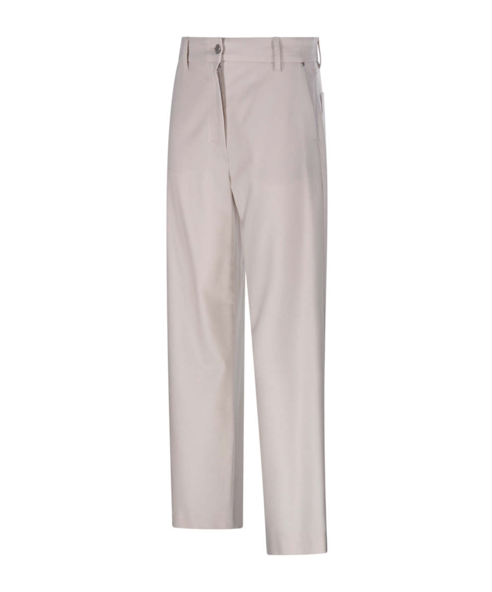 Max Mara Waistband Loop Casual Pants In Gray