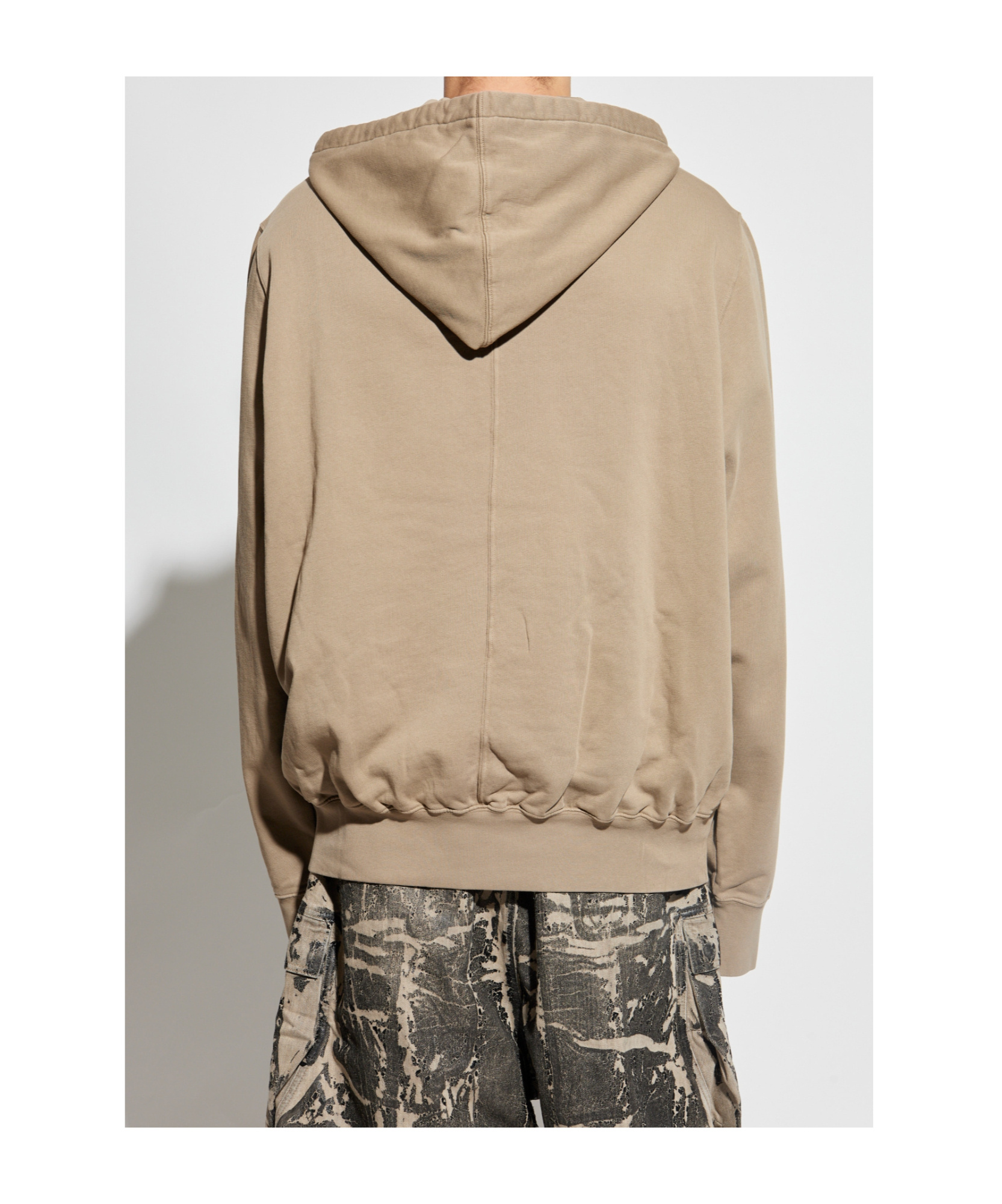 Rick Owens Drkshdw Star-embroidered Drawstring Hoodie In Brown