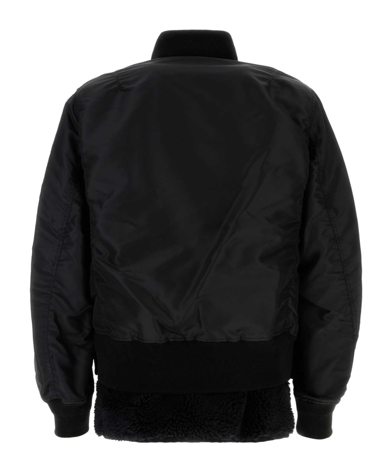 Sacai Zip-up Bomber Jacket In Black