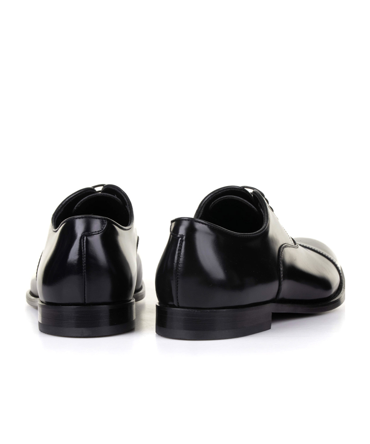 Doucal's High-shine Black Oxford Shoes With Lace-up Fastening In Black